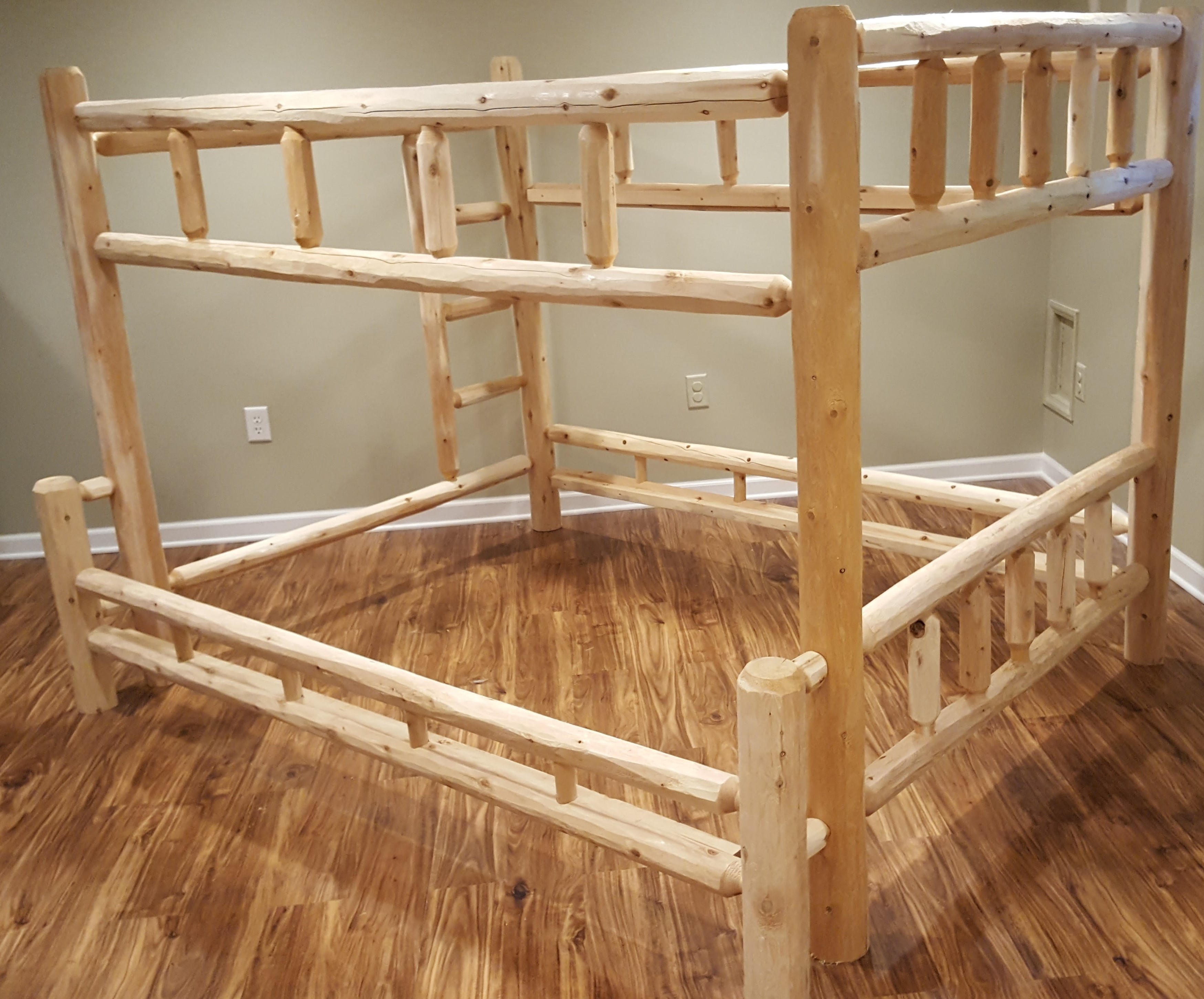 Northern White Cedar Log Bunk Bed Twin Over Full Amish Log Furniture